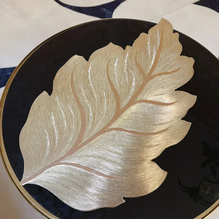 Gold Leaf Form Dekorativt Serveringsbrett | Skanto