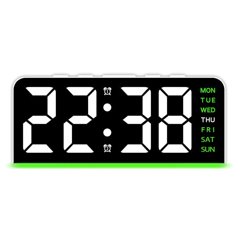 Moderne LED All Week Display Nattlampe Vekkerklokke | Skanto