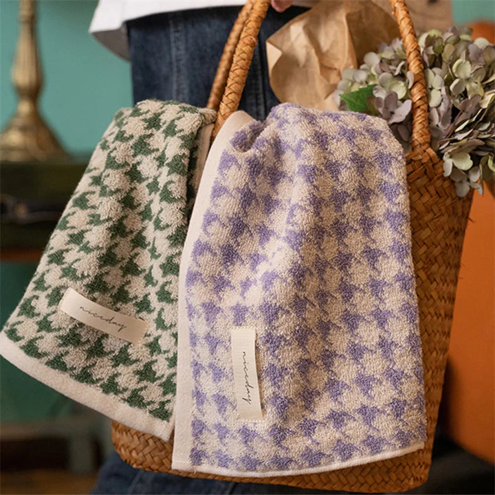 HoundLuxe Vintage Houndstooth Bomull Ansiktsklut Skanto