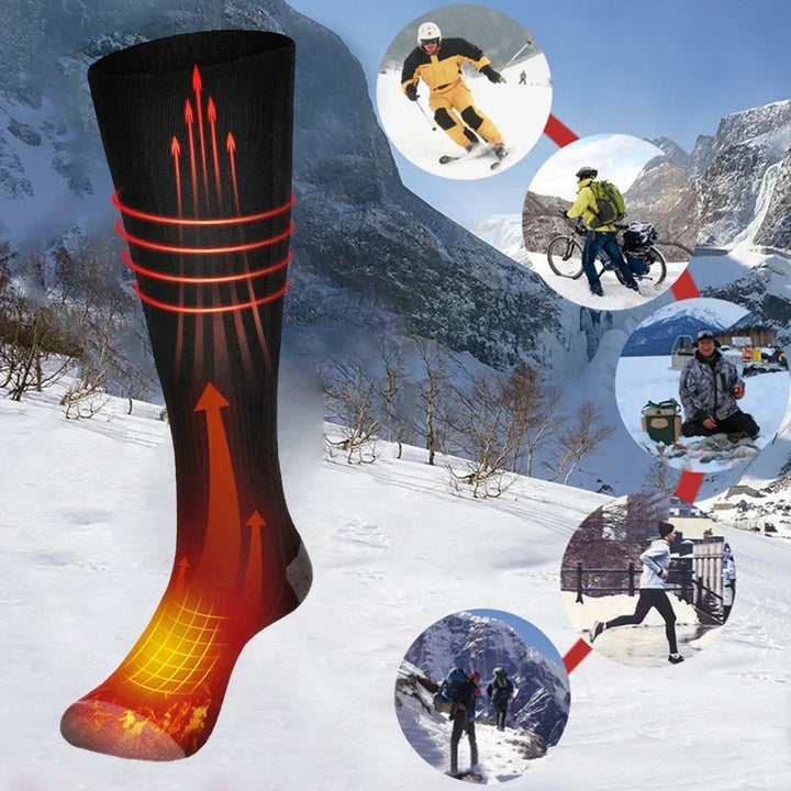 Skanto | Oppvarmede SOKKER Thermavolt | 3 Varmeinnstillinger | Med Powerbank | Vinter Varm SOKKER Unisex for Utendørs & Reiser