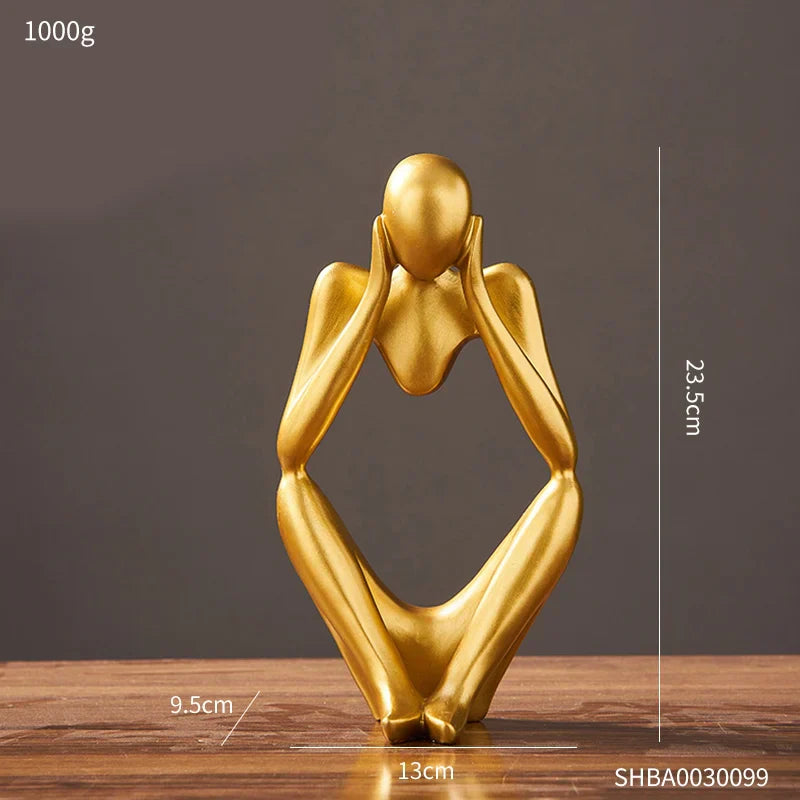 Skanto Decor Abstrakt Skulptur Har Kunst Gullstatue Stue Skanto Dekorasjon Kontor Skrivebords Tilbehør Håndverk Ornamenter