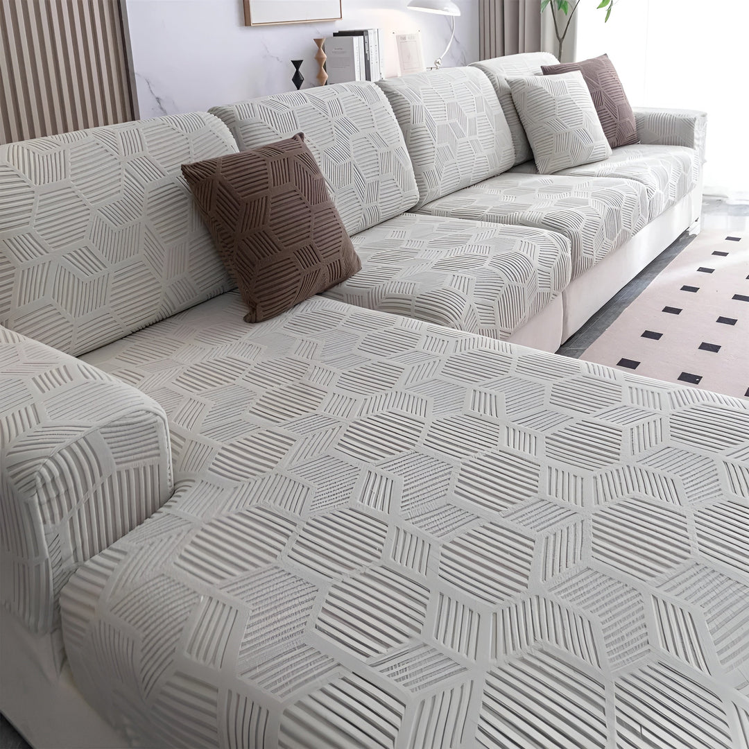 Jacquard sofabukser med geometrisk patruljemønster - mykt og dyreprint | Ideell for beskyttelse og koselige oppholdsrom