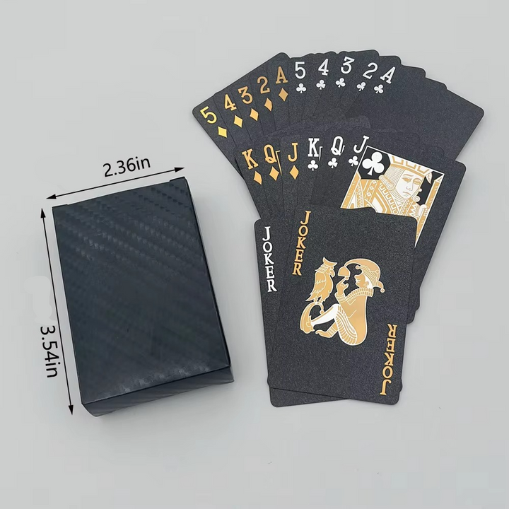 Skanto | Luksus Svart & Gull Vanntette Poker Spillkort
