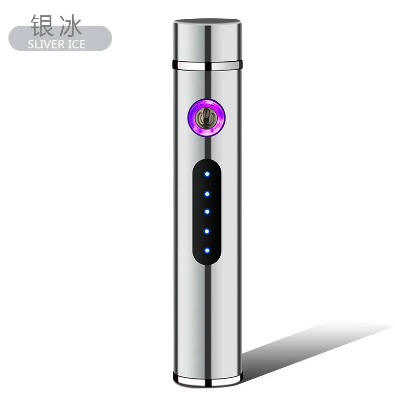 Skanto | Voltrino Sylinder USB lighter | Dobbelt bue teknologi | Oppladbar & vindproof | Edelmetall hus for menn