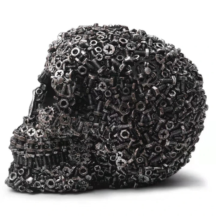 Skanto Harpiks Skrue Gir Mekanisk Stil Hodeskalle Dekorative Håndverk Ornament Hjem Dekor Statue Halloween Dekorasjon Skulptur