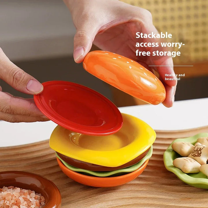 Skanto | Mini Stable Hamburger Keramisk Tallerken Sett