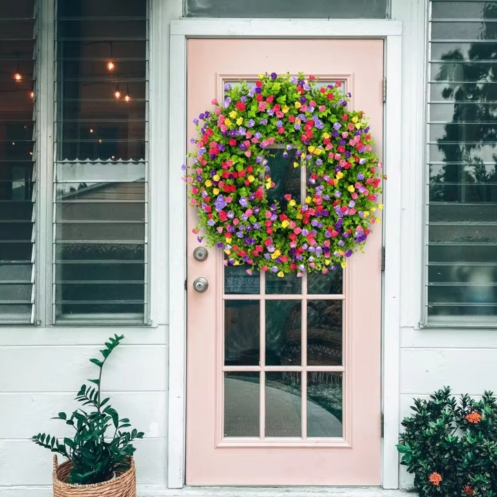 Skanto | Kunstnerisk Blomsterkrans for Frontdør, Vindu og Sesongbasert Hjemmedekorasjon