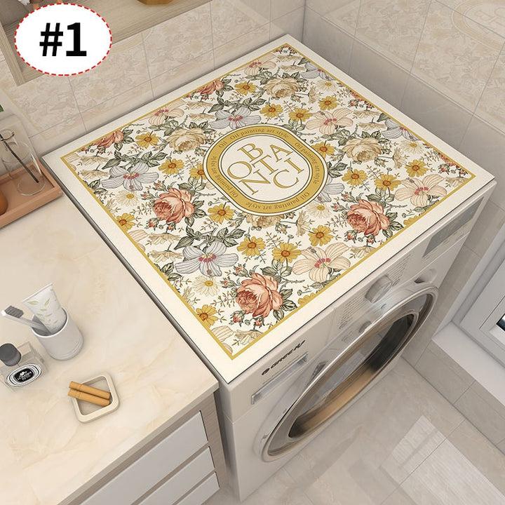 Skanto | Retro Floral Vaskemaskin Deksel Dreneringsmatte