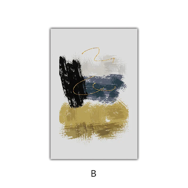 Nøytral Farge Blå Beige Svart Nordisk Abstrakt Veggkunst Fine Art Lerret Utskrifter Plakater Bilder For Stue Soverom Kunst Dekor | Skanto