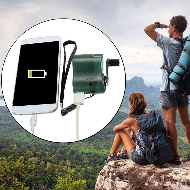Tragbares Notfallladegerät mit Handkurbel, USB-Anschluss og LED-Anzeige