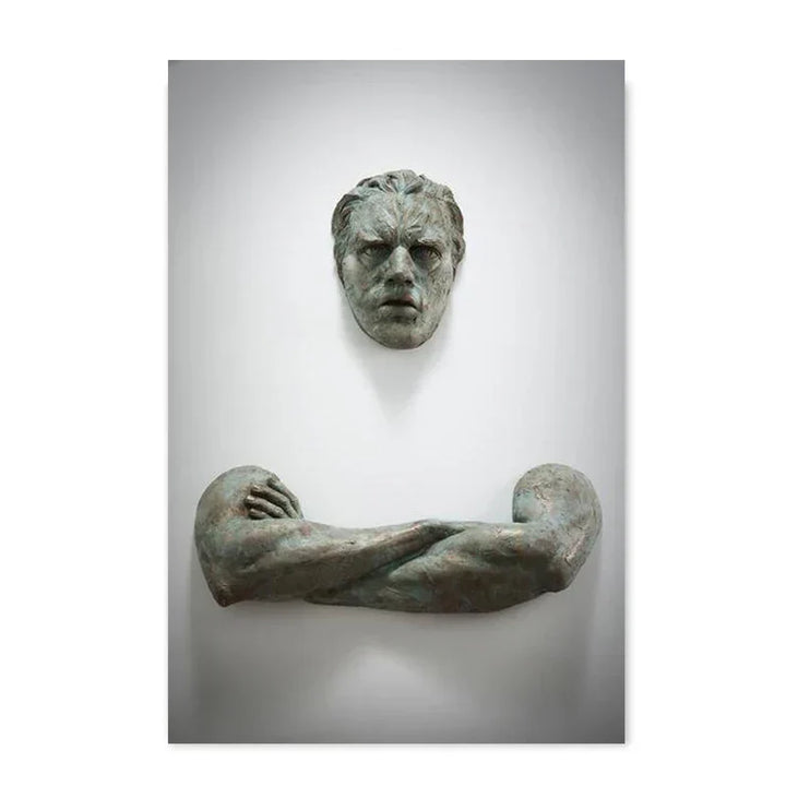 Moderne Urban Abstrakt Jern Statue Veggkunst Fine Art Lærredstrykk 3d Visualisering Figur Kunstbilder For Minimalistisk Leilighet Veggdekor | Skanto