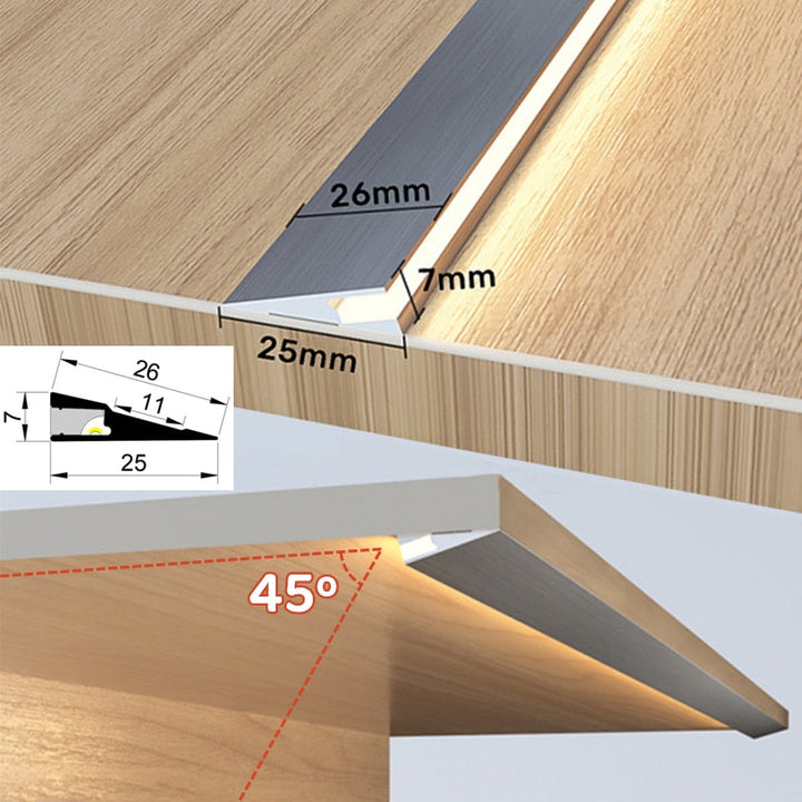 InvisiSkantoe overflate aluminium tynn lyspanel | Skanto