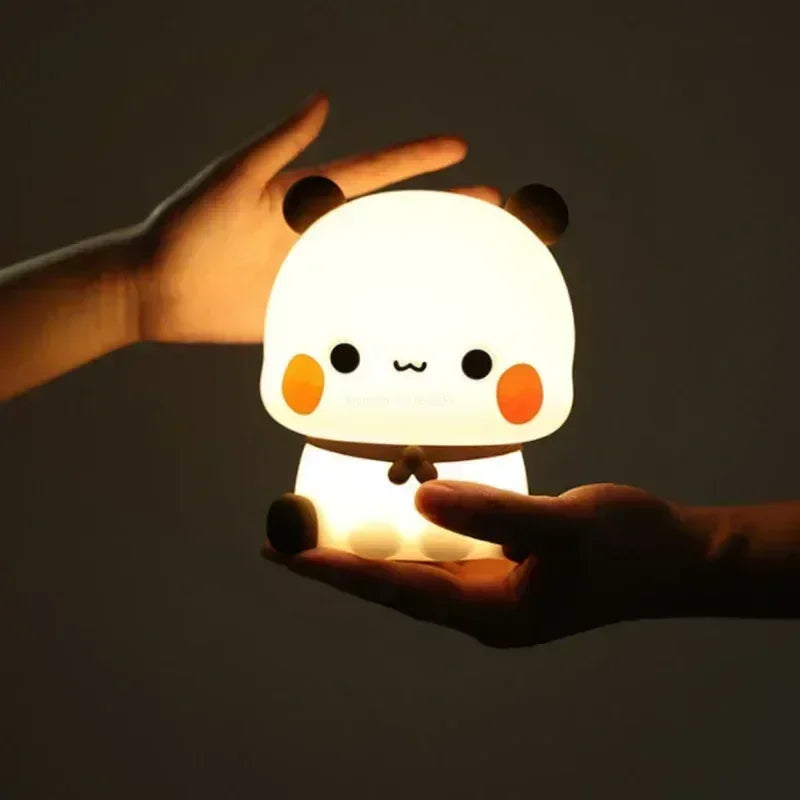 Skanto | LED Nattlys Bjørn Panda Bubu og Dudu Lampe Søte Tegneserie Nattlys Leketøy Gaver Dyr Perifer Soverom Dekorativ Stue