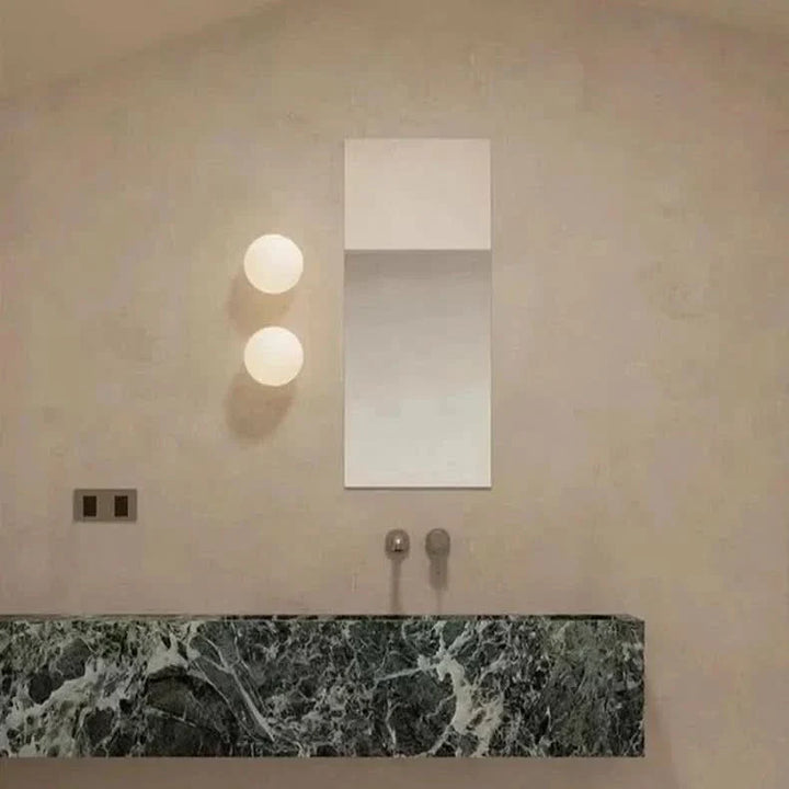 Skanto | Modern White Milk Glass Circular Wall Lamp