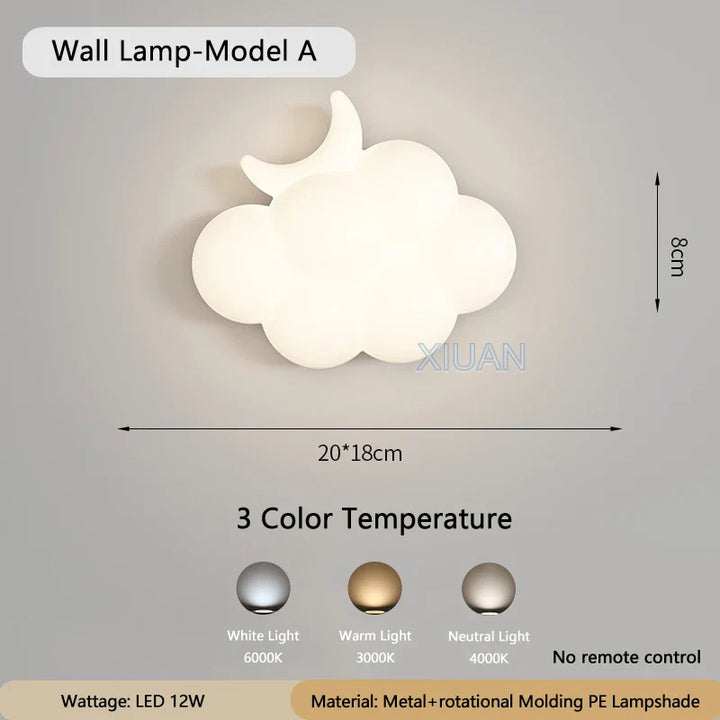 WhiteCloud Lampe – Stilren LED Veggbelysning for Barn Skanto