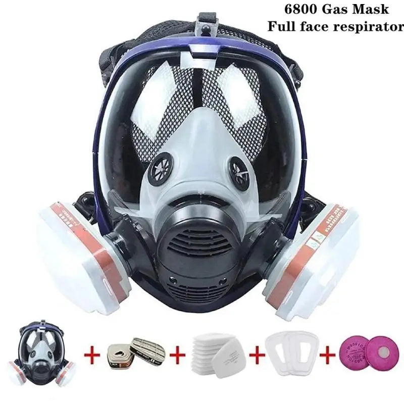 Skanto | Full Face Respirator Maske med Antidugg Linse og Industrielle Gassfiltre