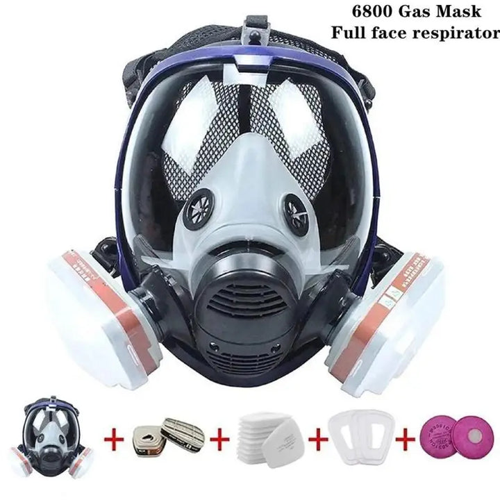 Skanto | Full Face Respirator Maske med Antidugg Linse og Industrielle Gassfiltre