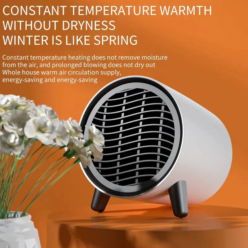 Skanto | Mini Skrivebordsvarmer | 600W | Rask oppvarming & Energibesparing | Bærbar & Stillegående | EU-plugg