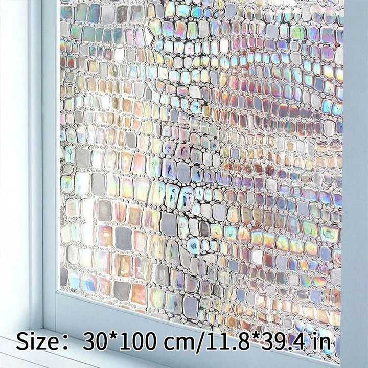 Skanto | 3D Buntglasvindu folie - Dekorativ vinylklistremerke for glassvinduer med statisk feste - Fenetre Buntglasvindu dekor
