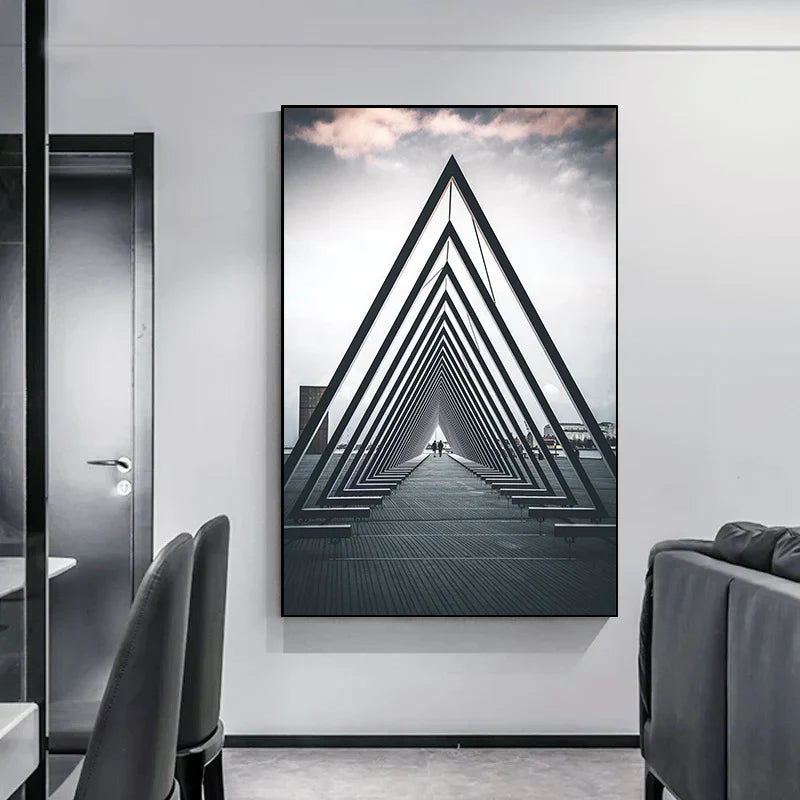 Minimalist Abstrakt Arkitektonisk Veggkunst Fin Kunst Lærtrykk Plakater Bilder For Moderne Leilighet Stue Hjemme Kontor Dekor | Skanto