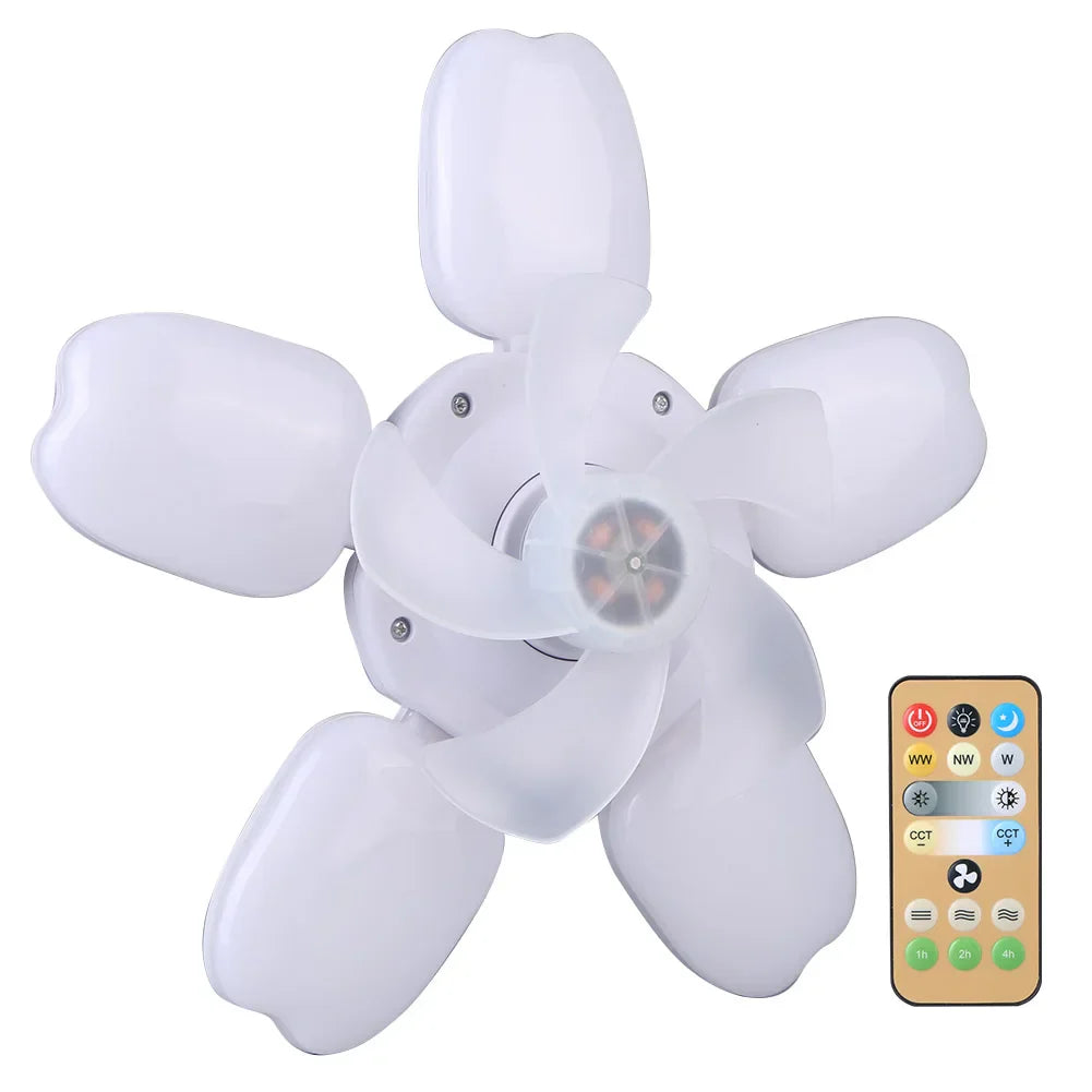 Silent Adjustable Remote Control Ceiling Foldable Fan Lamp - Image 3