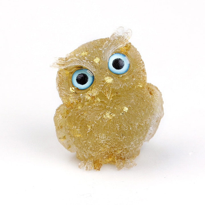 Skanto | Naturlig Krystall Ugle Figur: Håndlaget Samlerobjekt