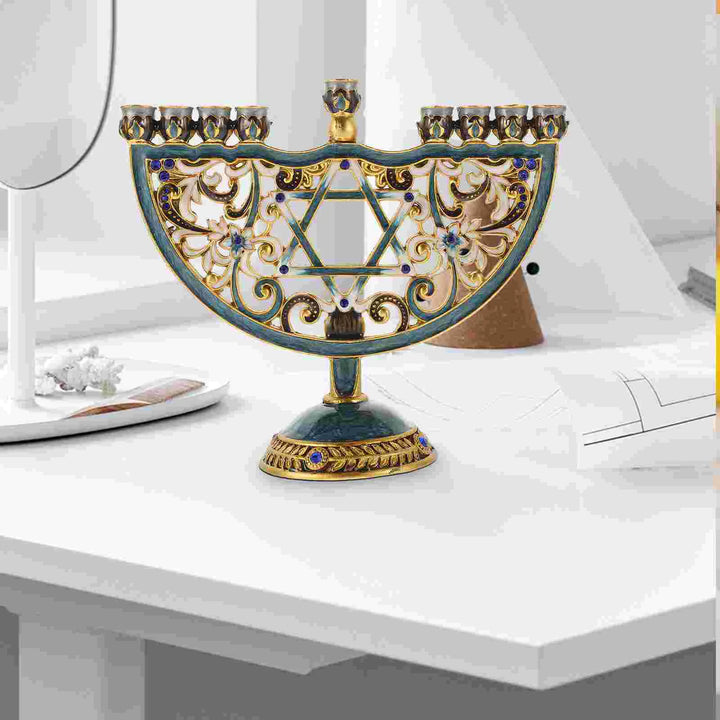 Skanto | Auriona Menorah Lysestake | Chanukah Lysestake & Borddekorasjon | Bryllup & Høytidsdekorasjon | Luksuriøs Eleganse