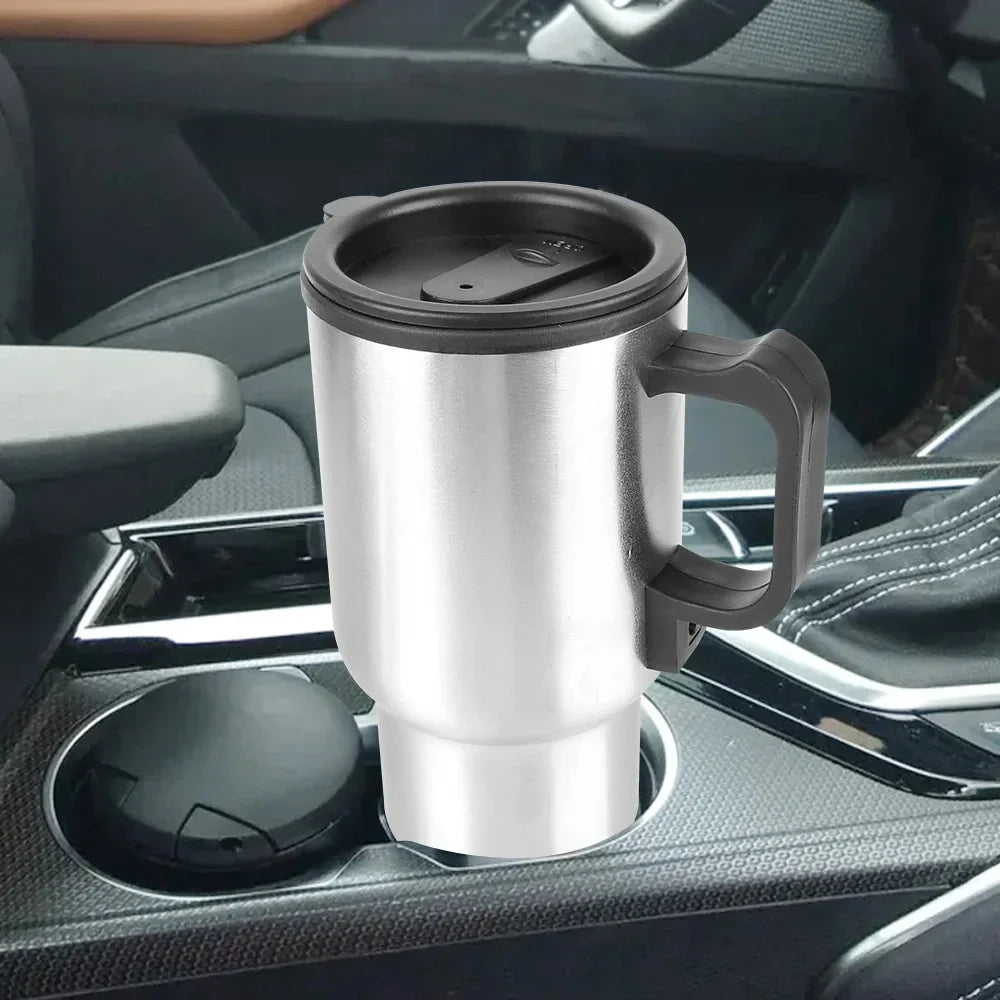 Skanto | 12V Elektrisk varmtvannskjele for bil - 450ml rustfritt stål termokopp for vann, kaffe, melk - Reiser & Camping