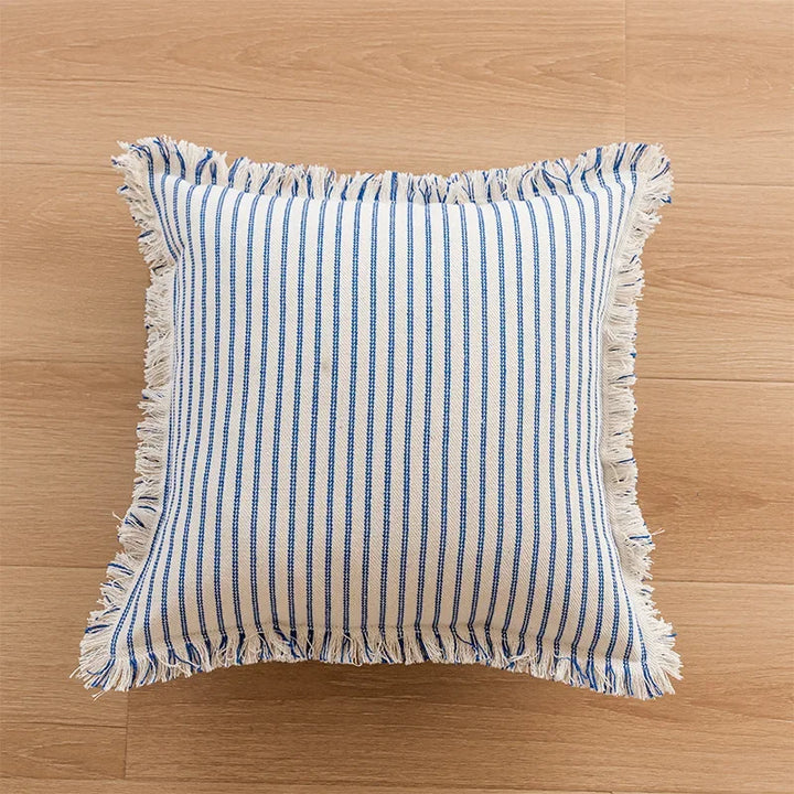 Skanto | Elegant putevar med jacquardmønster og frynser - bomull-lin blanding