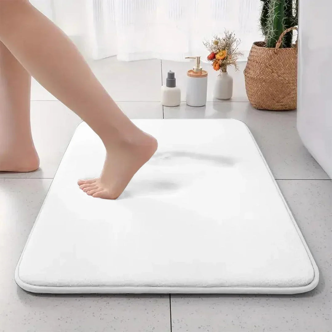 Skanto | Tykk ensfarget antiskli bade matte i fleece med absorberende kapasitet