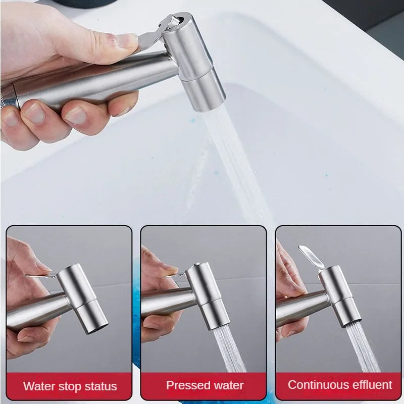 Skanto | 304 rustfritt stål håndholdt bidet sprøytesett - selvrennende dusjhode for toalett bidet kran - hygienisk sprøytepistol