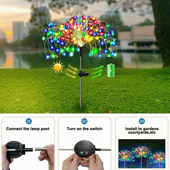 Skanto | LED Solcelle Fyrverkeri Fe Utendørs Gangbane Lys