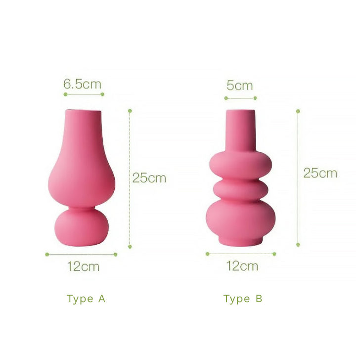 Livlig rosa keramikk vase | Skanto