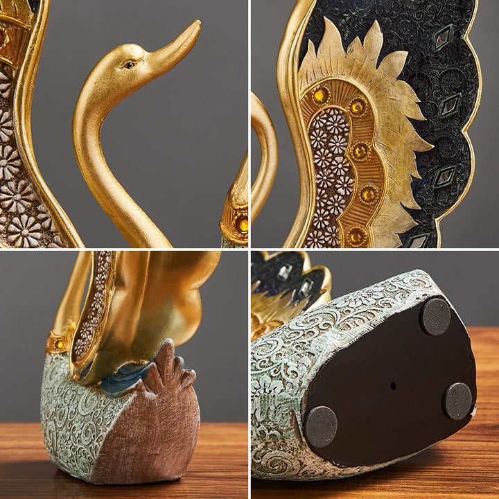 Skanto Soverom Kontor Skrivebord Tilbehør Bryllupsgave Figurine Svane Dekor Kunstneriske Figuriner Harpiks Ornamenter Dyr Statuer Dekor
