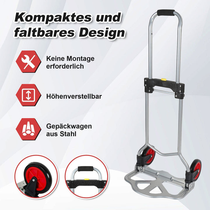 Sekkevogn Sammenleggbar transportvogn 60 kg Lastkapasitets | Skanto