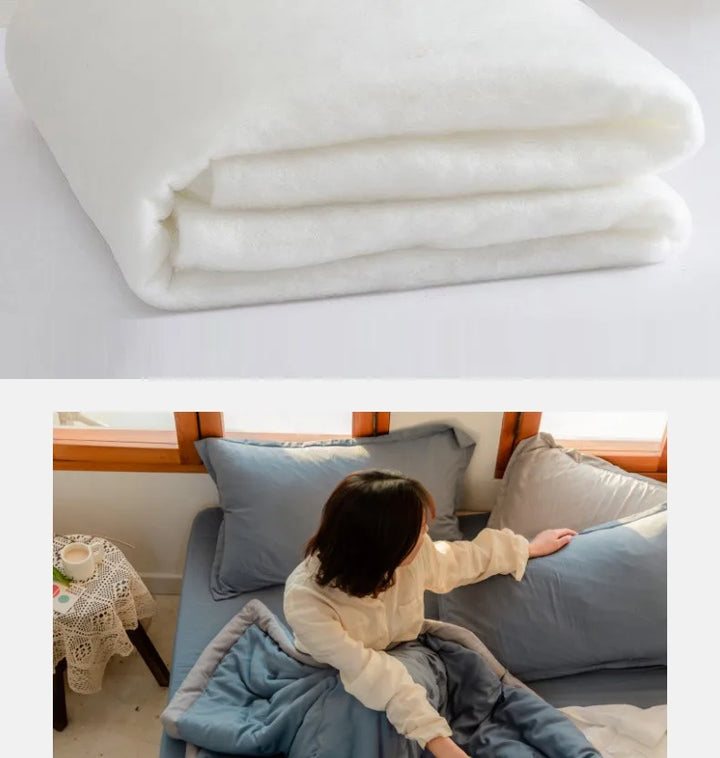 2024 Japansk bomull-polyester sommerdyne – Lett, vaskbar, hudvennlig ensfarget dyne | Skanto