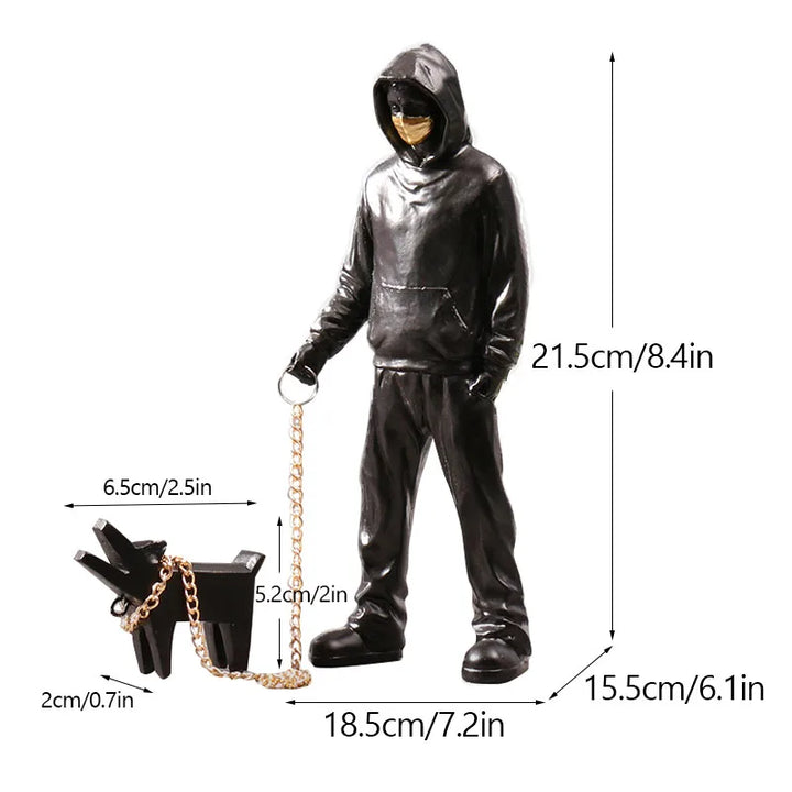 Skanto | Dropshipping Banksy Skulptur Kolleksjon Blomst Kastende Statue Pop Kunst Moderne Ballongjente Figur Kontor Hjem Dekorasjon