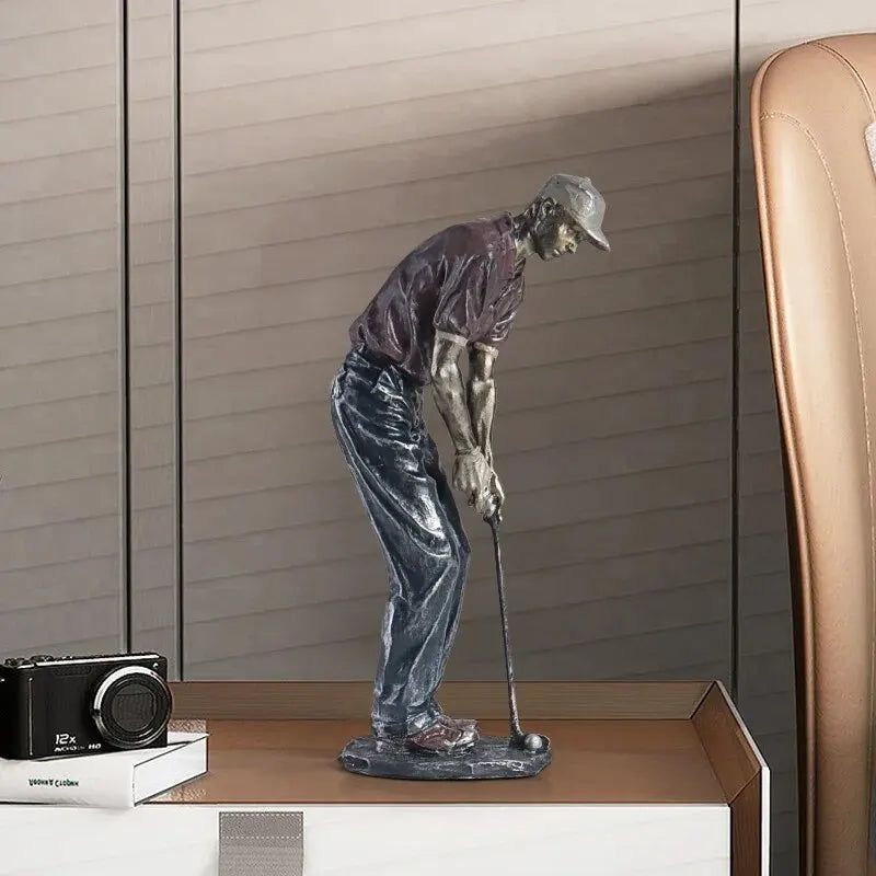 Skanto Statuer Skulptur, Kreativ Golfer Figuriner Hjem Dekor, Spiller Kunstfigur Skrivebords Dekorasjoner, Samleobjekt Gave Håndverk, De