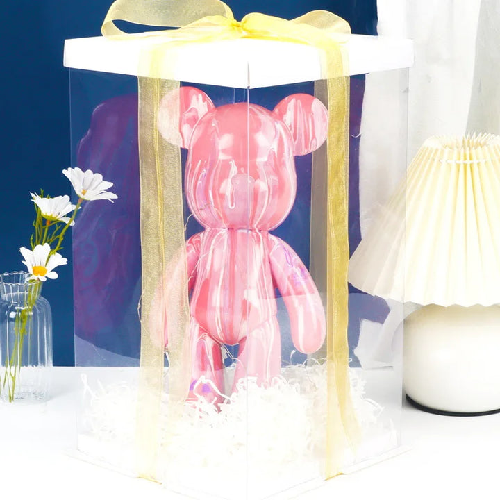 Skanto | Graffiti Malt Fluide Voldsom Bamse Hvit Kropp Ornamenter DIY Håndlaget Personlig Modell Hjemme Skrivebordsdekorasjon Tilbehør Ny