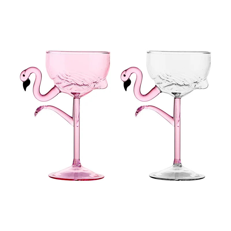 Rosa Flamingo Cocktailglass med klare fester