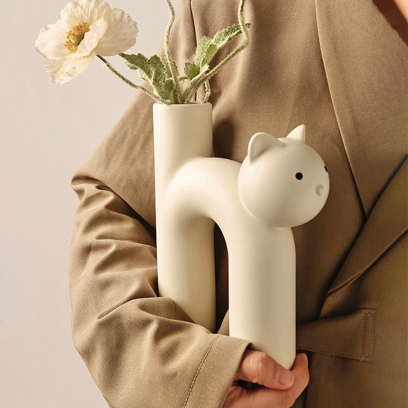 Keramisk Katt Vase | Skanto