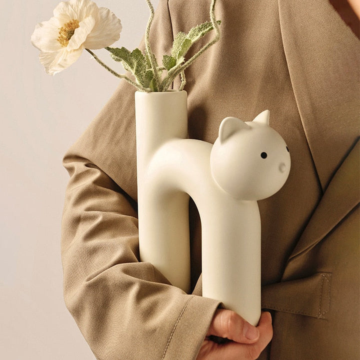 Keramisk Katt Vase | Skanto