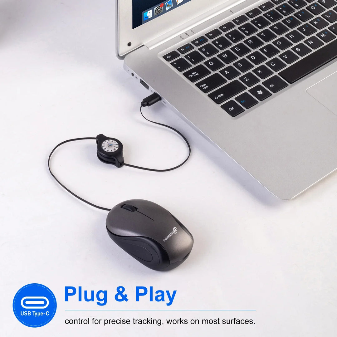 Skanto | Bærbar USB Type C Uttrekkbar Mus