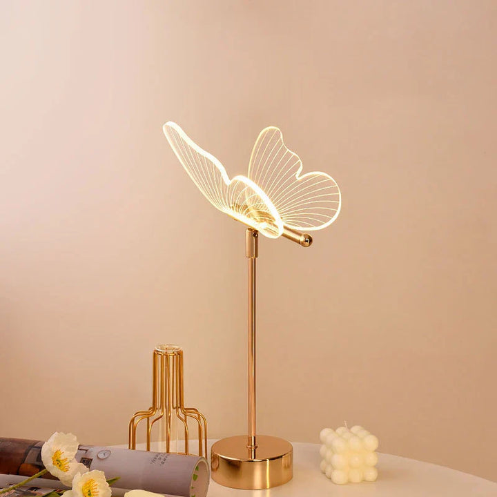 Butterfly LED Bordlampe i Retro Design - Dekorativ Skrivebordslampe for Stue, Soverom & Kontor | Skanto