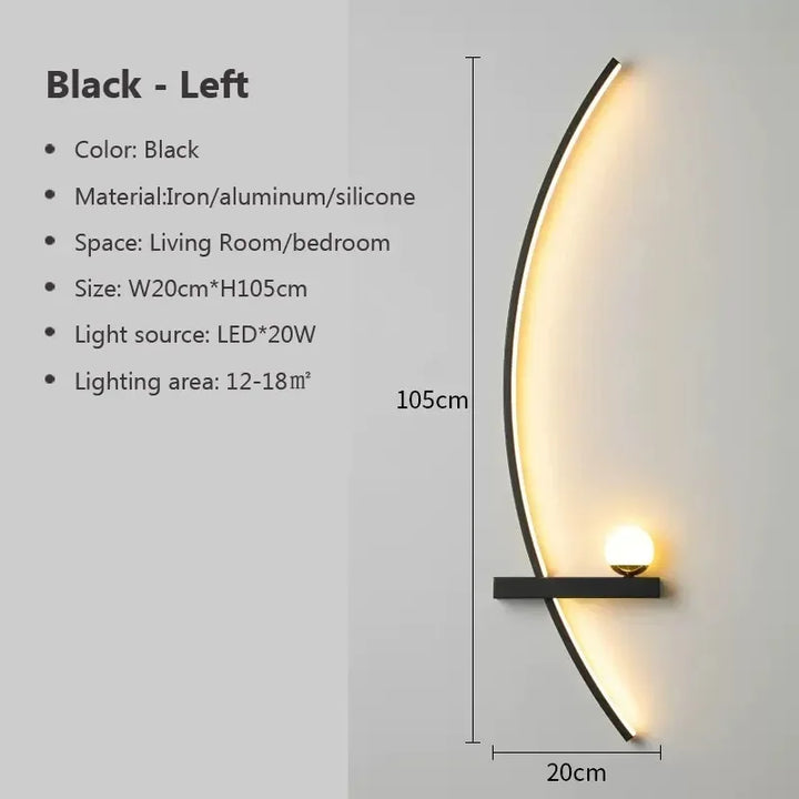 Skanto | Contemporary Edge Vegglampe – Svart & Gull Innendørs/Utvendørs Belysning for Moderne Rom
