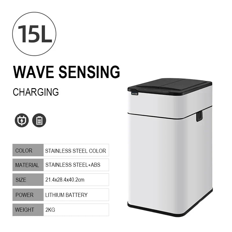 Skanto | Smart Rustfritt Stål Automatisk Sensor søppelbøtte