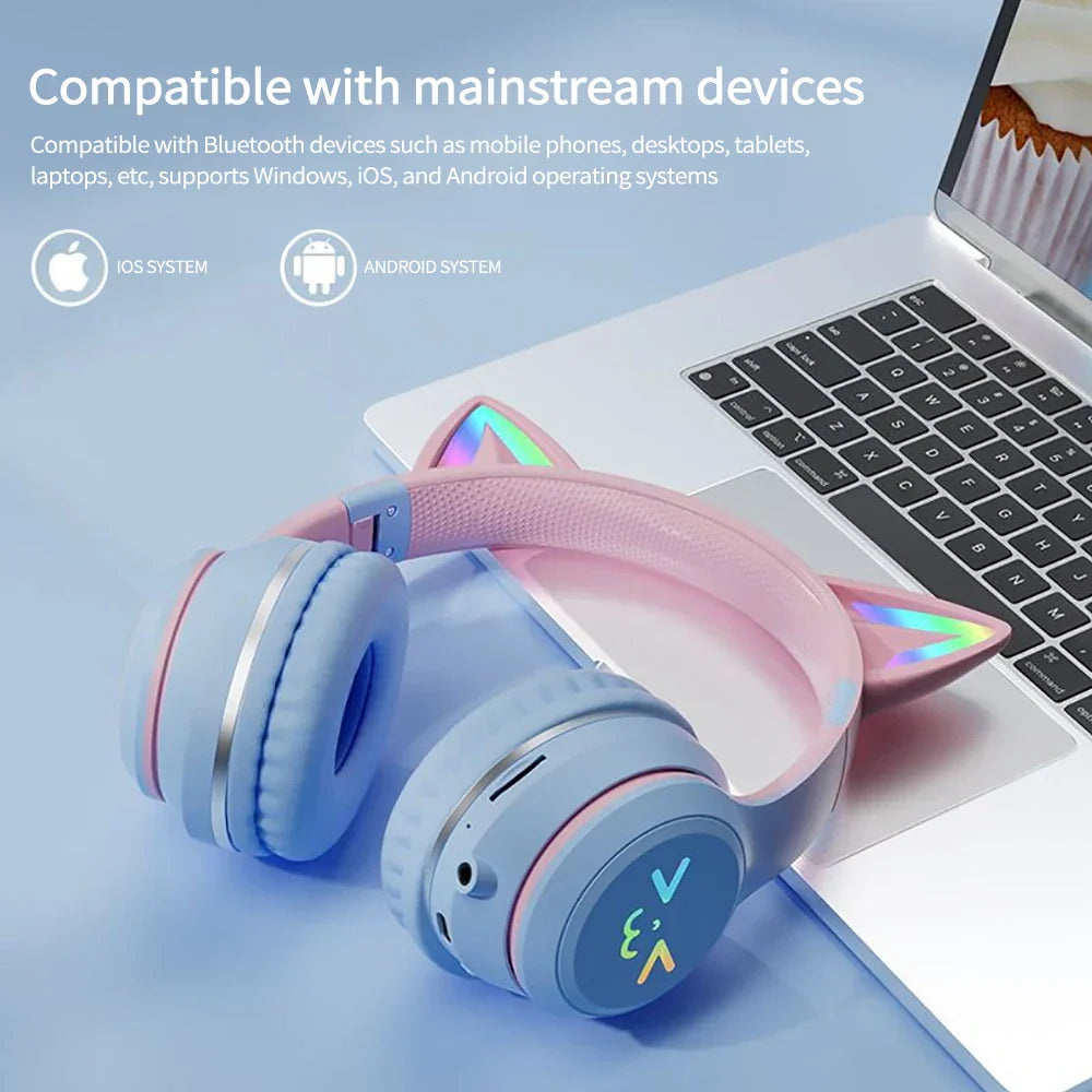 Skanto | Øre RGB Sammenleggbare Bluetooth Hodetelefoner