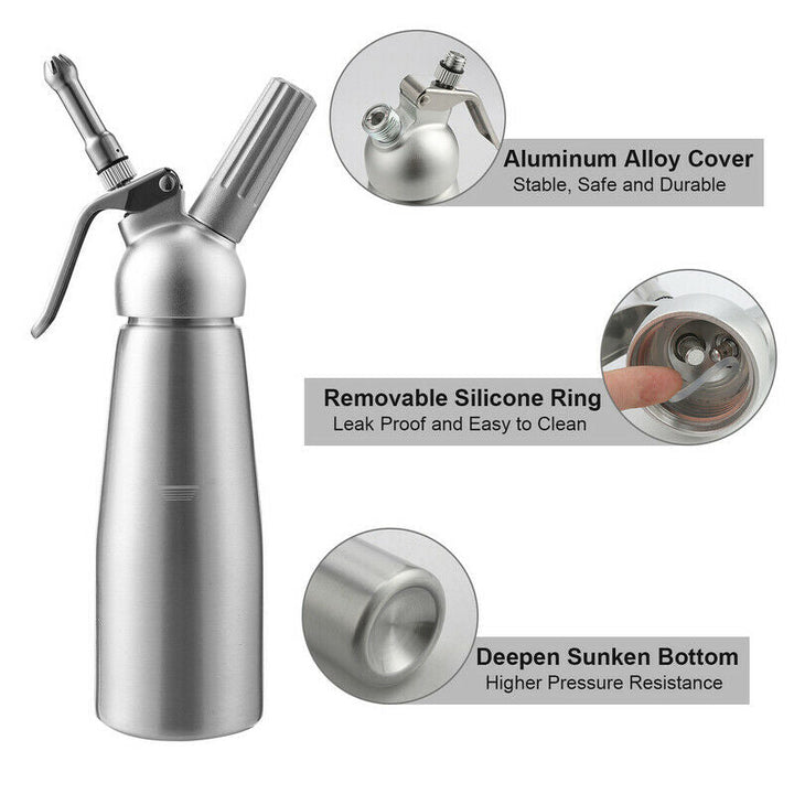 Sahnespender Alu med 3 dyser 500ml | Skanto