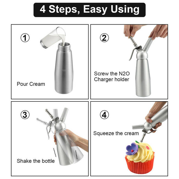 Sahnespender Alu med 3 dyser 500ml | Skanto