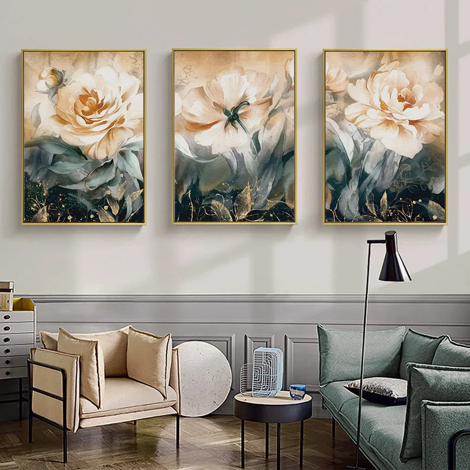 Serene Pastel Petals Floral Abstract Veggkunst Fine Art Lerrettrykk Moderne Botaniske Bilder For Stue Spisestue Kunst Dekor | Skanto